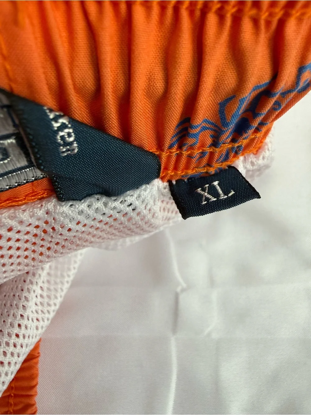 Polo Ralph Lauren Swim Trunks Orange Blue Lobster Print Mesh Lined Mens XL